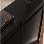 Elegant Black Cabinet with Stylish Shelves – Modern Home Storage Solution hmz-4953