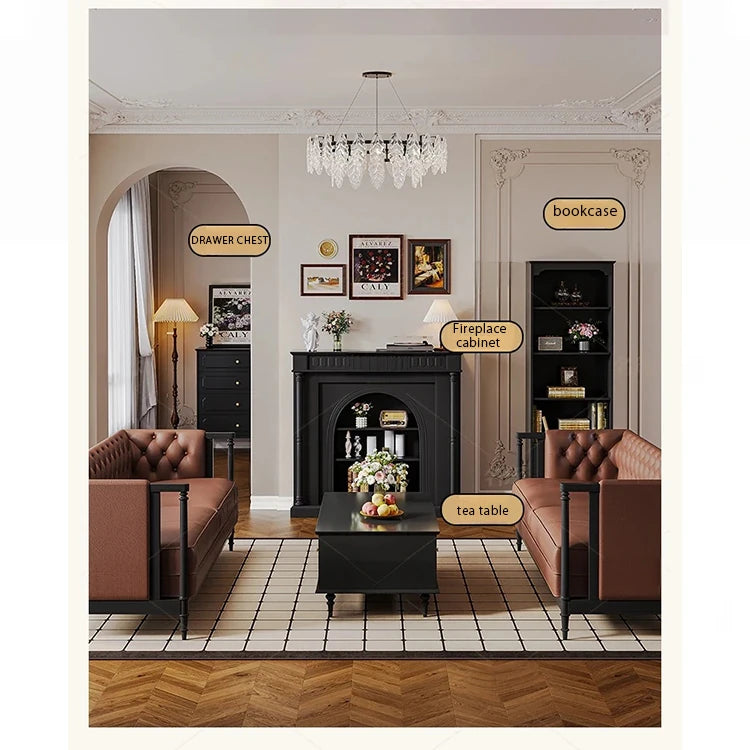 Elegant Black Cabinet with Stylish Shelves – Modern Home Storage Solution hmz-4953
