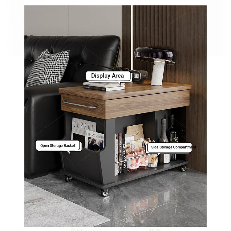 Stylish Modern Tea Table with Tempered Glass Top and Storage - Perfect for Living Room Decor hmz-4954
