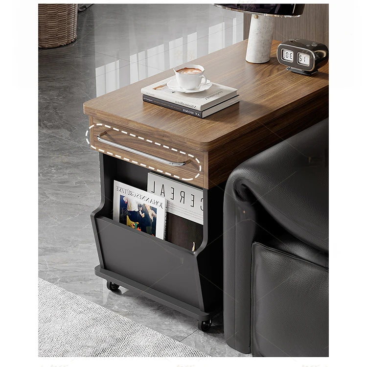 Stylish Modern Tea Table with Tempered Glass Top and Storage - Perfect for Living Room Decor hmz-4954