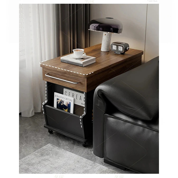 Stylish Modern Tea Table with Tempered Glass Top and Storage - Perfect for Living Room Decor hmz-4954