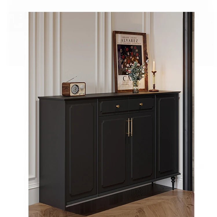Stylish Black Cabinet with Gold Accents - Ideal Storage Solution for Modern Interiors hmz-4955