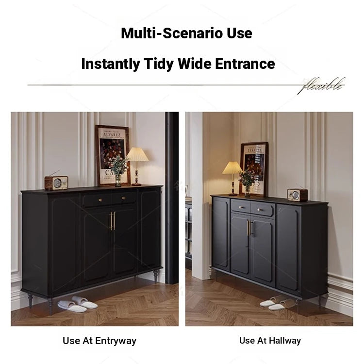 Stylish Black Cabinet with Gold Accents - Ideal Storage Solution for Modern Interiors hmz-4955