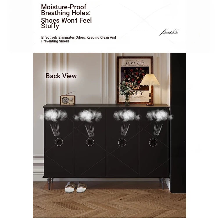 Stylish Black Cabinet with Gold Accents - Ideal Storage Solution for Modern Interiors hmz-4955