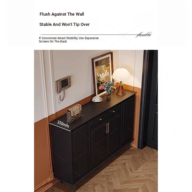 Stylish Black Cabinet with Gold Accents - Ideal Storage Solution for Modern Interiors hmz-4955