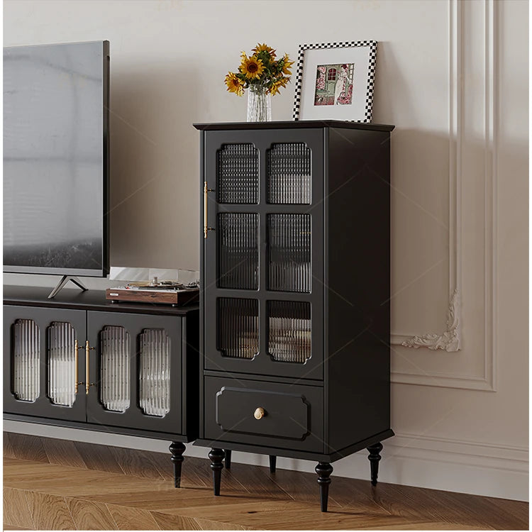 Stylish Solid Wood Cabinet with Glass Doors – Elegant Storage Solution for Modern Homes hmz-4956