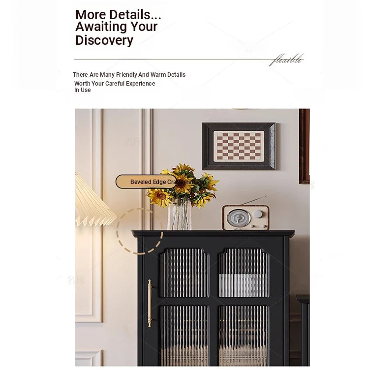 Stylish Solid Wood Cabinet with Glass Doors – Elegant Storage Solution for Modern Homes hmz-4956