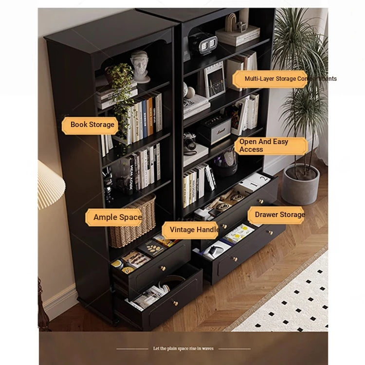 Elegant Solid Wood Cabinet with Shelves and Drawers - Perfect for Home and Office Storage hmz-4958