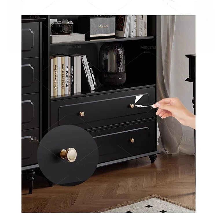 Elegant Solid Wood Cabinet with Shelves and Drawers - Perfect for Home and Office Storage hmz-4958