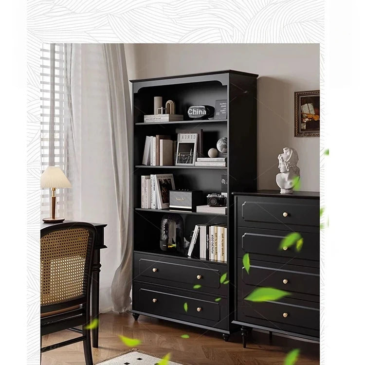 Elegant Solid Wood Cabinet with Shelves and Drawers - Perfect for Home and Office Storage hmz-4958