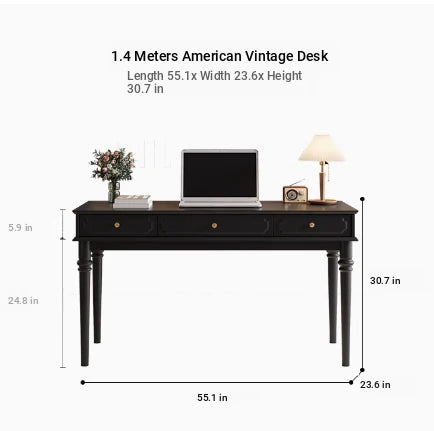 Stylish Solid Wood Desk with Drawer - Elegant Home Office Furniture hmz-4959