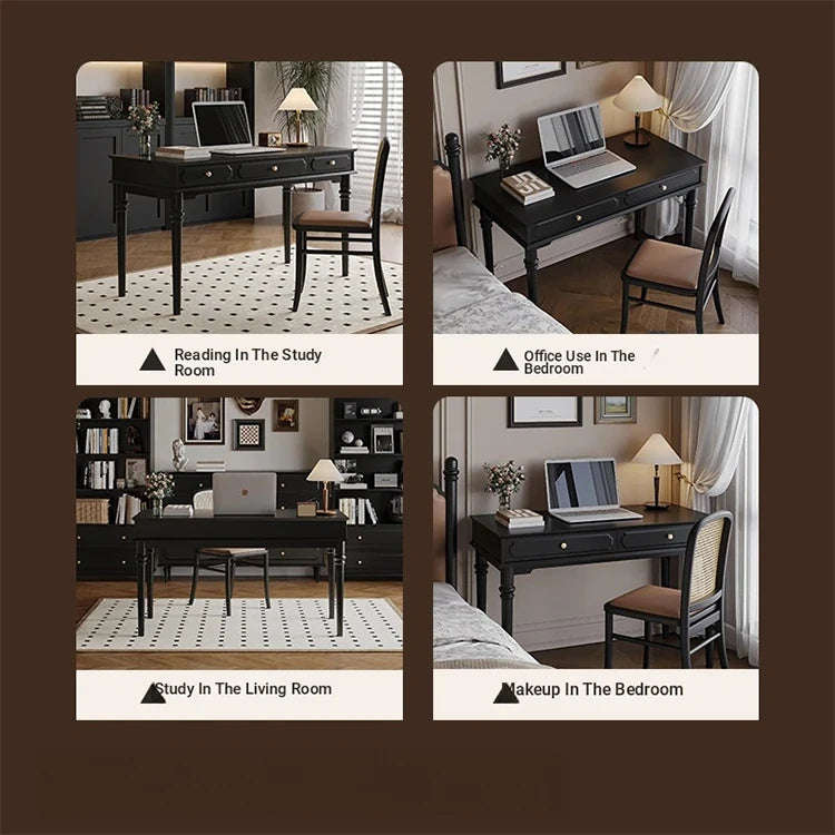 Stylish Solid Wood Desk with Drawer - Elegant Home Office Furniture hmz-4959