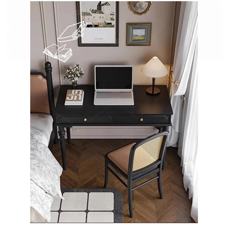Stylish Solid Wood Desk with Drawer - Elegant Home Office Furniture hmz-4959