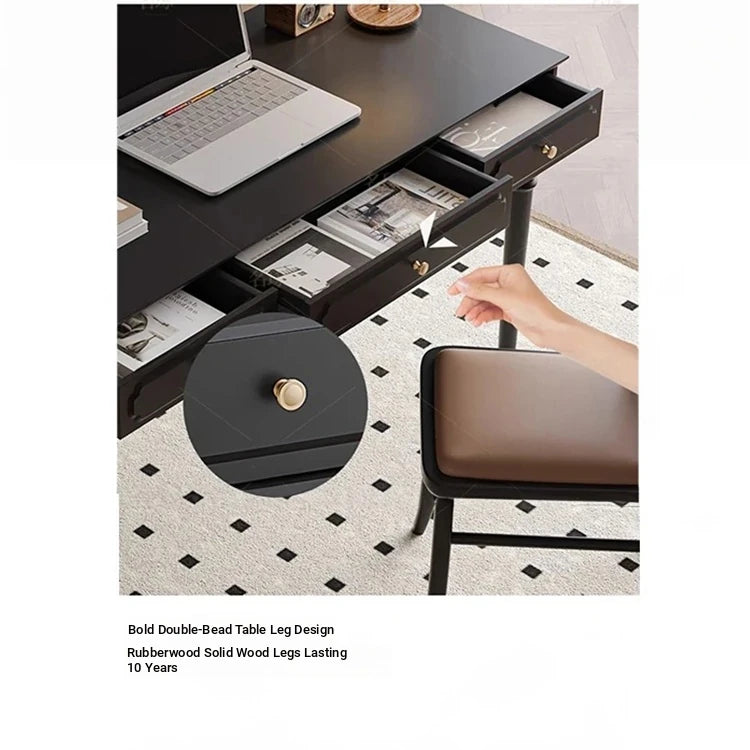 Stylish Solid Wood Desk with Drawer - Elegant Home Office Furniture hmz-4959