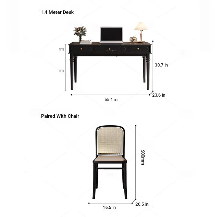 Stylish Solid Wood Desk with Drawer - Elegant Home Office Furniture hmz-4959