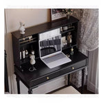 Elegant Solid Wood Makeup Table with Glass Mirror - Stylish Vanity with Spacious Storage for Beauty Essentials hmz-4960
