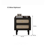 Stylish Solid Wood Bedside Cupboard with Tempered Glass Top – Elegant Two-Drawer Nightstand for Modern Bedrooms hmz-4961