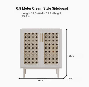 Sleek Solid Wood Cabinet with Tempered Glass Accents and Stylish Rattan Detail hmz-4962