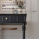 Chic Black Tea Table with Storage Drawer | Stylish Side Table for Living Room Decor hmz-4963