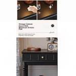 Chic Black Tea Table with Storage Drawer | Stylish Side Table for Living Room Decor hmz-4963