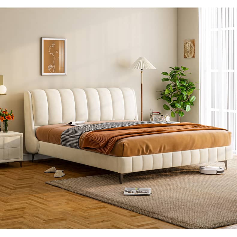 Solid Pine Wood Bed with Beige, Green, Blue, and Yellow Accents for a Stylish Bedroom hmzsh-1270
