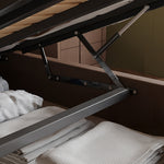 Luxurious Dark Brown Genuine Leather Bed - Stylish Faux Leather Options in Beige, Light Grey, Khaki, Orange, and Black hmzsh-1543