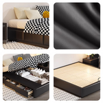 Luxurious Black Faux Leather Bed Frame - Elegant & Stylish Design hmzsh-1548