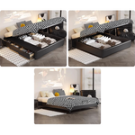 Luxurious Black Faux Leather Bed Frame - Elegant & Stylish Design hmzsh-1548