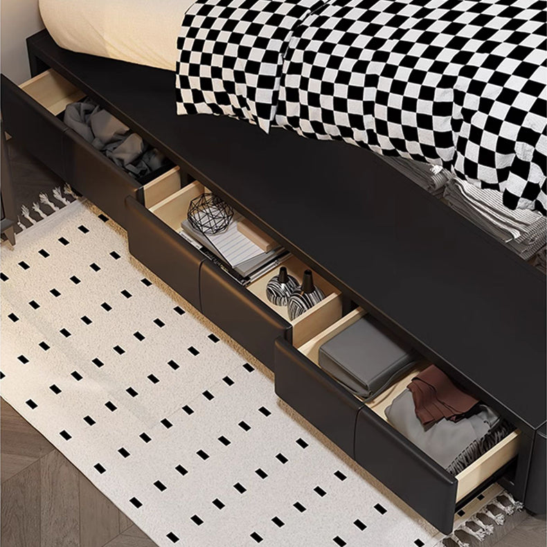Luxurious Black Faux Leather Bed Frame - Elegant & Stylish Design hmzsh-1548