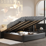 Luxurious Black Faux Leather Bed Frame - Elegant & Stylish Design hmzsh-1548