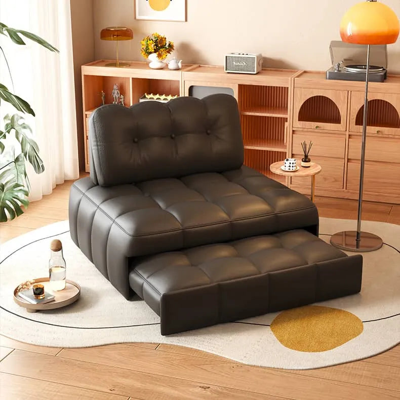 Luxury Faux Leather Sofa with Ash Wood and Carbon Steel Accents - Modern Elegance for Your Living Room hns-4117