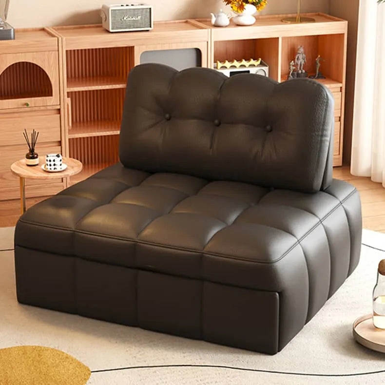 Luxury Faux Leather Sofa with Ash Wood and Carbon Steel Accents - Modern Elegance for Your Living Room hns-4117