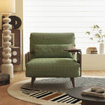 Modern Ash Wood Sofa with Cotton Linen Upholstery - Elegant Living Room Accent Chair hns-4118