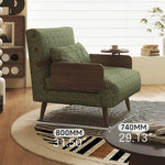 Modern Ash Wood Sofa with Cotton Linen Upholstery - Elegant Living Room Accent Chair hns-4118