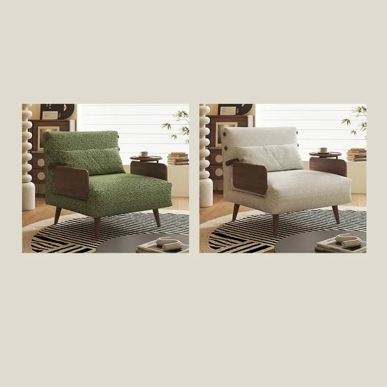 Modern Ash Wood Sofa with Cotton Linen Upholstery - Elegant Living Room Accent Chair hns-4118