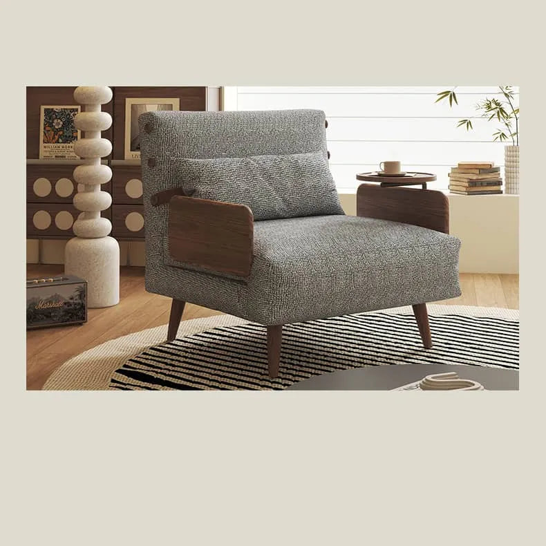 Modern Ash Wood Sofa with Cotton Linen Upholstery - Elegant Living Room Accent Chair hns-4118