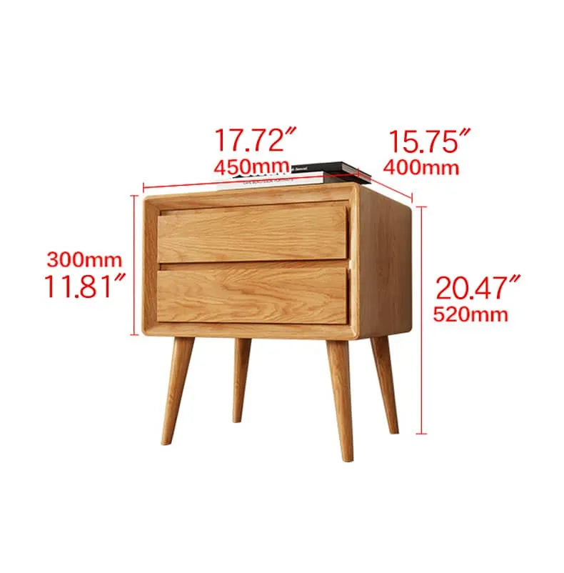 Sleek Ash & Beech Wood Nightstand with Rattan Accents - Modern Bedroom Essential hns-4120