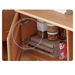 Stylish Beech Wood & Glass TV Stand with Modern Wave Design, Perfect for Living Room Decor hns-4122