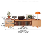 Stylish Beech Wood & Glass TV Stand with Modern Wave Design, Perfect for Living Room Decor hns-4122