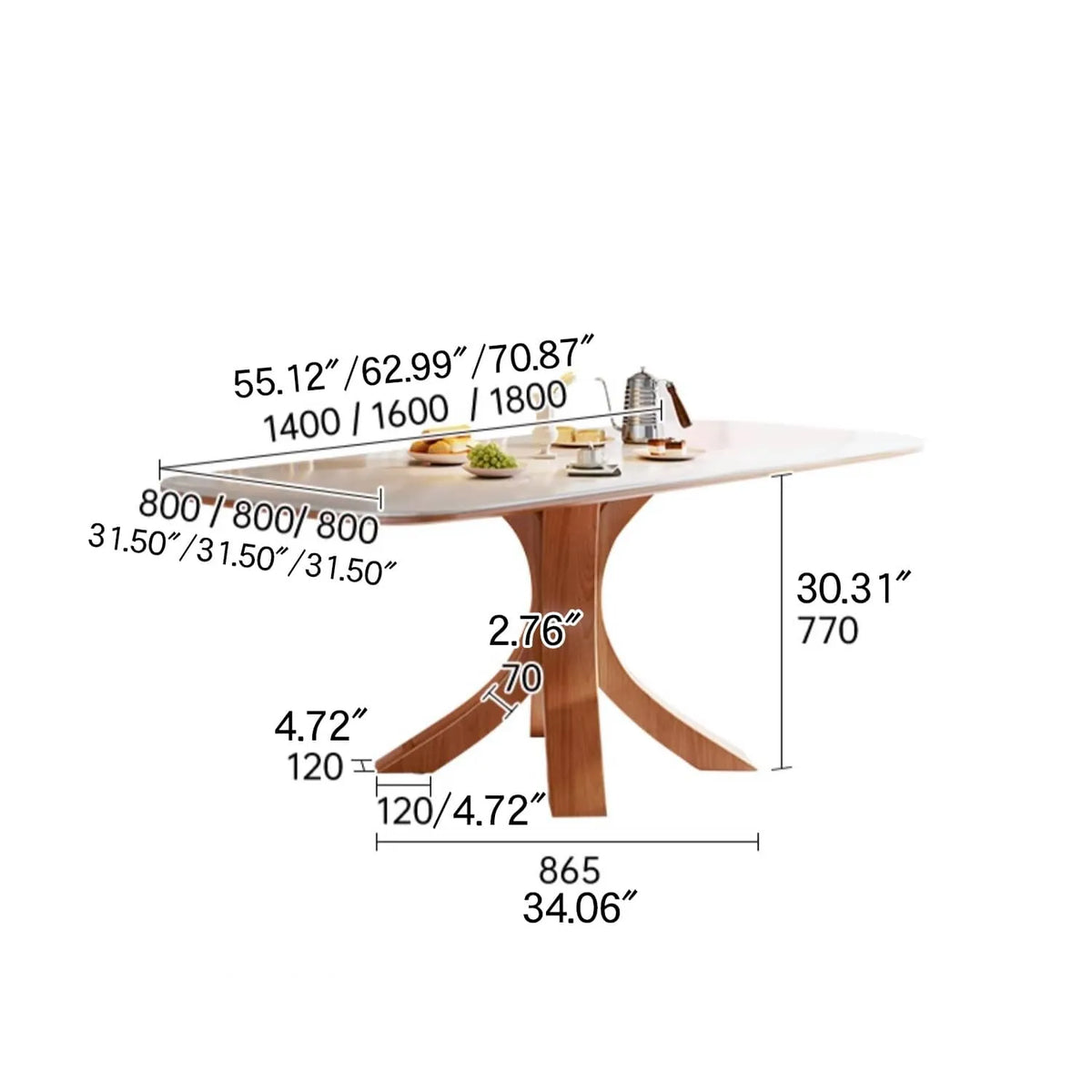 Modern Sintered Stone Dining Table with Ash Wood Legs and Plywood Base for Elegant Interiors hns-4125