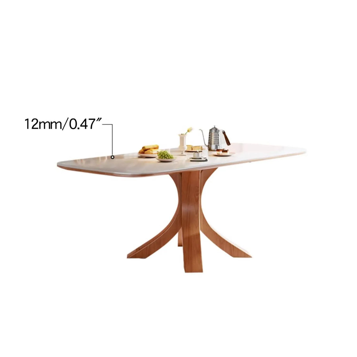 Modern Sintered Stone Dining Table with Ash Wood Legs and Plywood Base for Elegant Interiors hns-4125