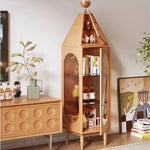 Elegant Beech Wood & Tempered Glass Display Cabinet for Modern Interiors hns-4127