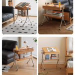 Stylish Multi-Purpose Storage Rack with Beech Wood & Stainless Steel Finish hns-4129