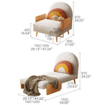 Modern Minimalist Sofa Bed - Ash Wood & Leathaire Upholstery for a Stylish Living Space hns-4131