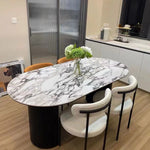 Modern Sintered Stone Dining Table with Marble Finish - Stylish Multi-layer Board Design for Elegant Dining Experiences hny-5221