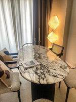 Modern Sintered Stone Dining Table with Marble Finish - Stylish Multi-layer Board Design for Elegant Dining Experiences hny-5221