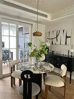 Elegant Sintered Stone Round Dining Table - Luxurious Multi-Layer Design for Modern Interiors hny-5223