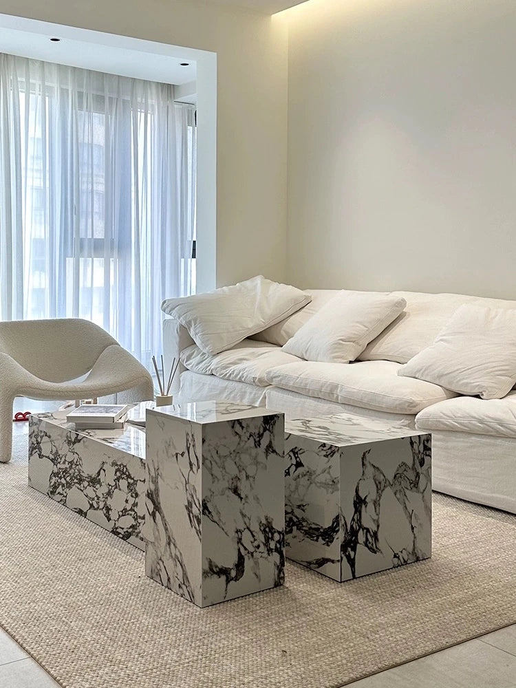 Elegant Sintered Stone Multi-Layer Side Table for Modern Living Rooms - Stylish and Durable Coffee Table hny-5224