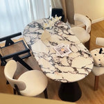 Elegant Multi-Layer Board Dining Table with Sintered Stone Top – Modern Round Design for Stylish Dining Spaces hny-5225