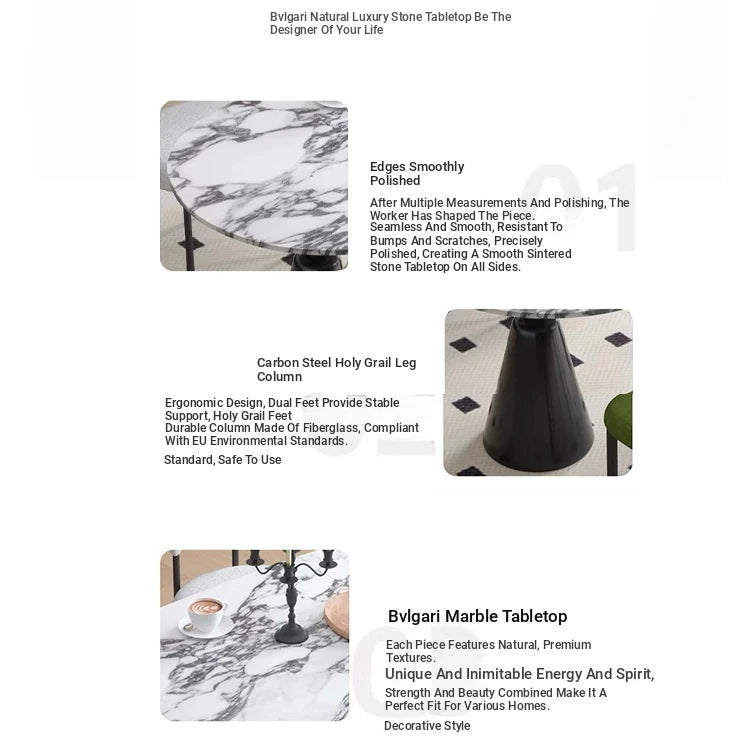 Elegant Multi-Layer Board Dining Table with Sintered Stone Top – Modern Round Design for Stylish Dining Spaces hny-5225